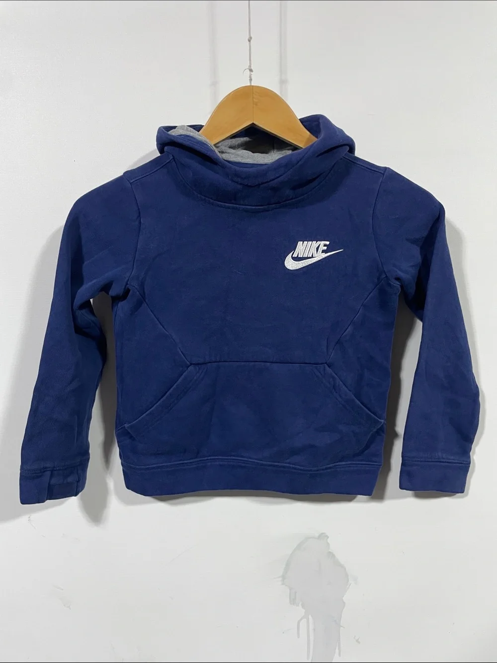 Nike Youth Deep Blue Pullover Hoodie with White Logo